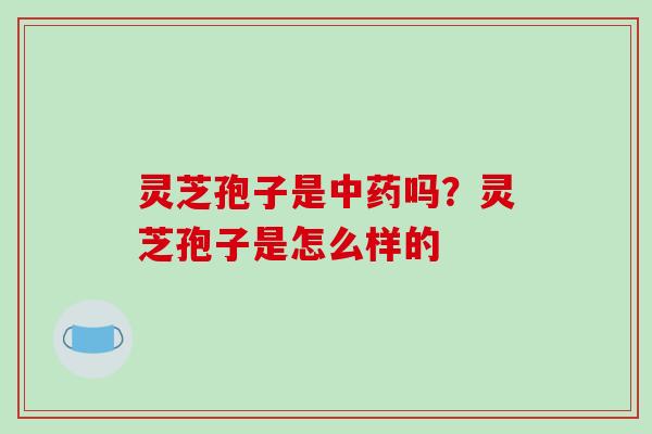 灵芝孢子是中药吗?灵芝孢子是怎么样的
