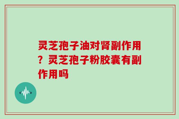 灵芝孢子油对肾副作用?灵芝孢子粉胶囊有副作用吗