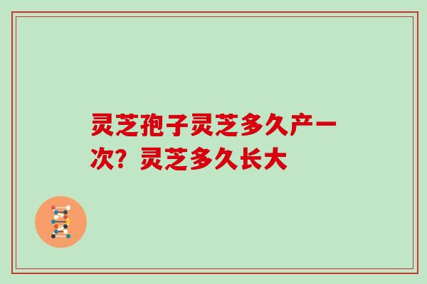 灵芝孢子灵芝多久产一次?灵芝多久长大
