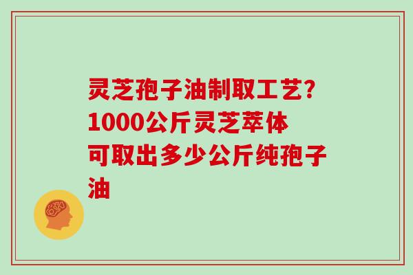 灵芝孢子油制取工艺?1000公斤灵芝萃体可取出多少公斤纯孢子油