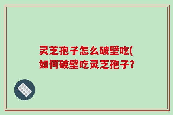 灵芝孢子怎么破壁吃(如何破壁吃灵芝孢子?