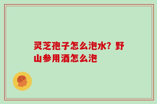 灵芝孢子怎么泡水？野山参用酒怎么泡