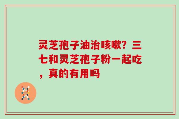 灵芝孢子油治咳嗽？三七和灵芝孢子粉一起吃，真的有用吗