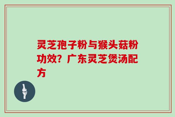 灵芝孢子粉与猴头菇粉功效？广东灵芝煲汤配方