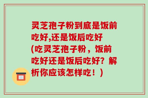 灵芝孢子粉到底是饭前吃好,还是饭后吃好 (吃灵芝孢子粉,饭前吃好还是饭后吃好?解析你应该怎样吃!)