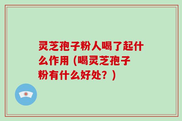 灵芝孢子粉人喝了起什么作用 (喝灵芝孢子粉有什么好处？)