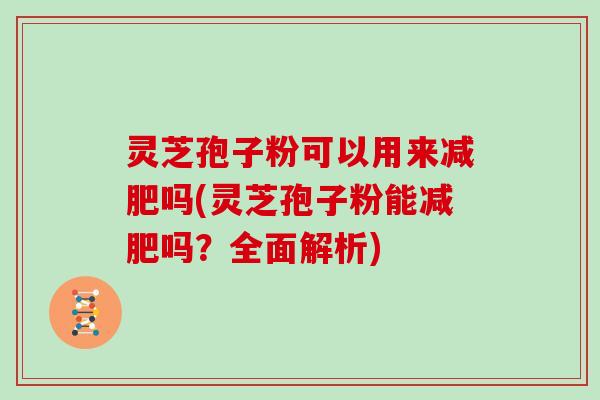 灵芝孢子粉可以用来减肥吗(灵芝孢子粉能减肥吗?全面解析)