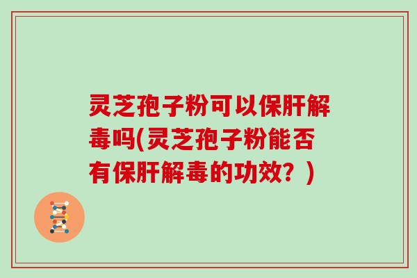 灵芝孢子粉可以保肝解毒吗(灵芝孢子粉能否有保肝解毒的功效？)