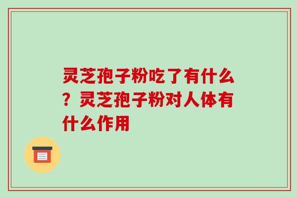 灵芝孢子粉吃了有什么?灵芝孢子粉对人体有什么作用