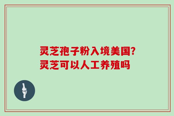 灵芝孢子粉入境美国?灵芝可以人工养殖吗