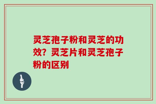 灵芝孢子粉和灵芝的功效?灵芝片和灵芝孢子粉的区别