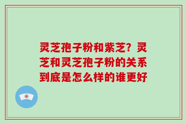 灵芝孢子粉和紫芝?灵芝和灵芝孢子粉的关系到底是怎么样的谁更好