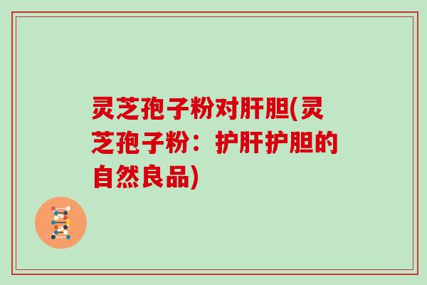 灵芝孢子粉对肝胆(灵芝孢子粉:护肝护胆的自然良品)