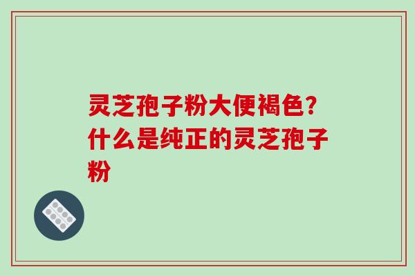 灵芝孢子粉大便褐色？什么是纯正的灵芝孢子粉