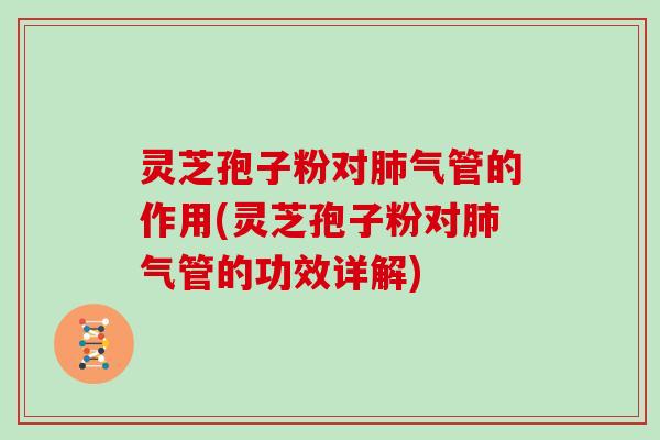 灵芝孢子粉对肺气管的作用(灵芝孢子粉对肺气管的功效详解)