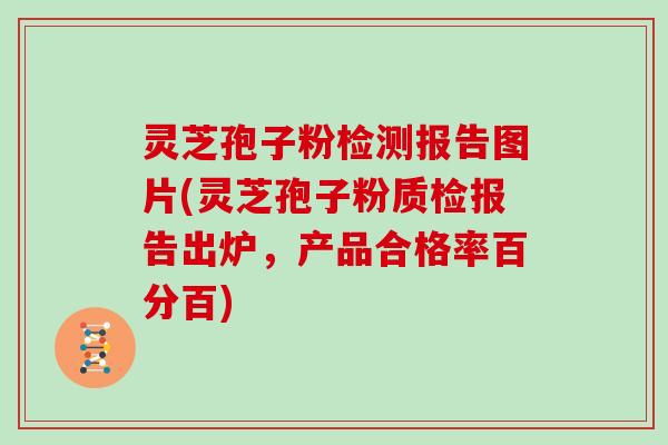 灵芝孢子粉检测报告图片(灵芝孢子粉质检报告出炉,产品合格率百分百)