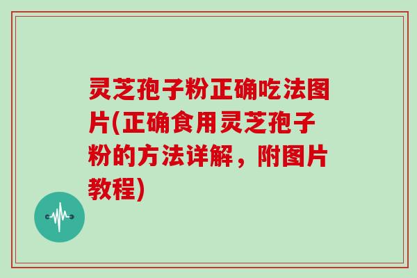 灵芝孢子粉正确吃法图片(正确食用灵芝孢子粉的方法详解,附图片教程)