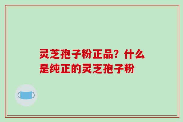 灵芝孢子粉正品?什么是纯正的灵芝孢子粉