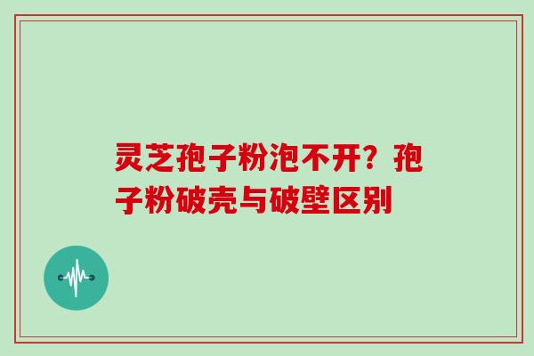 灵芝孢子粉泡不开？孢子粉破壳与破壁区别