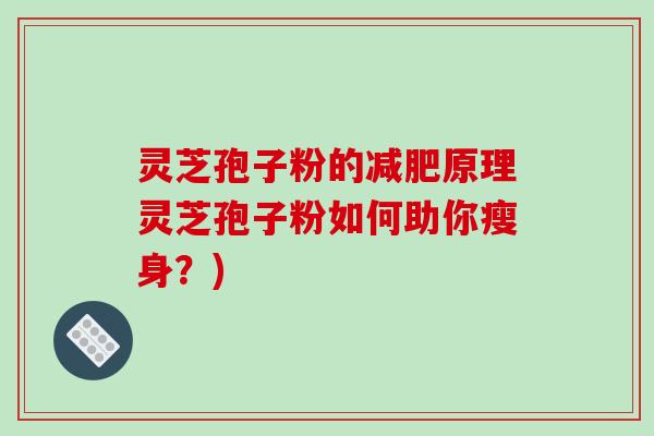 灵芝孢子粉的减肥原理灵芝孢子粉如何助你瘦身?)