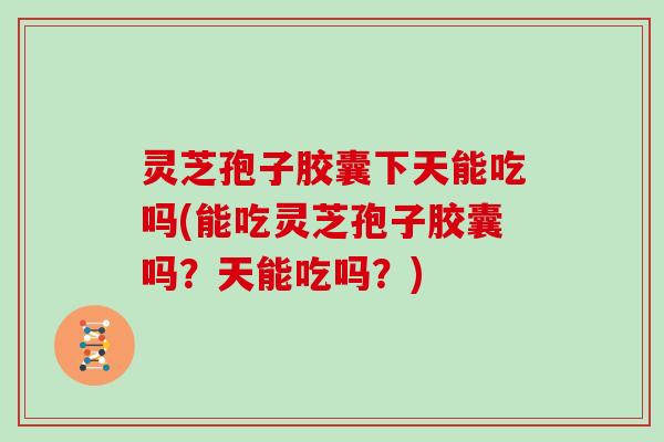 灵芝孢子胶囊下天能吃吗(能吃灵芝孢子胶囊吗?天能吃吗?)