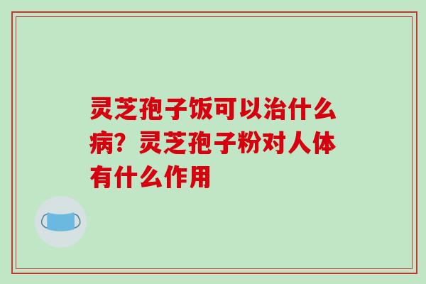 灵芝孢子饭可以治什么病?灵芝孢子粉对人体有什么作用