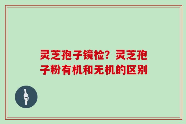 灵芝孢子镜检?灵芝孢子粉有机和无机的区别