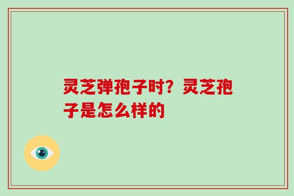 灵芝弹孢子时？灵芝孢子是怎么样的