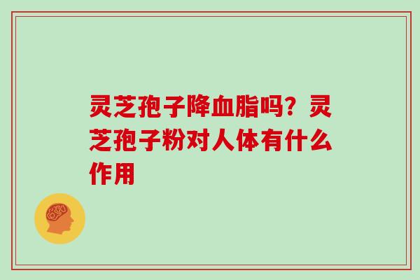 灵芝孢子降血脂吗?灵芝孢子粉对人体有什么作用