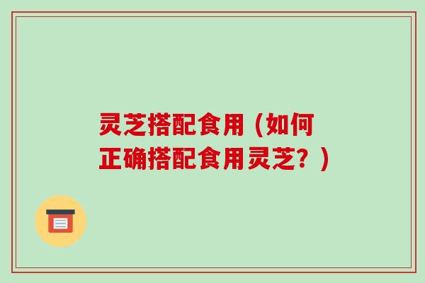 灵芝搭配食用 (如何正确搭配食用灵芝？)