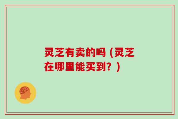 灵芝有卖的吗 (灵芝在哪里能买到?)