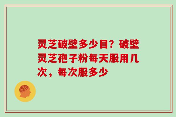 灵芝破壁多少目?破壁灵芝孢子粉每天服用几次,每次服多少