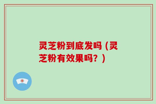 灵芝粉到底发吗 (灵芝粉有效果吗?)