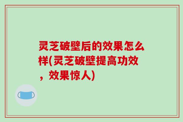 灵芝破壁后的效果怎么样(灵芝破壁提高功效,效果惊人)