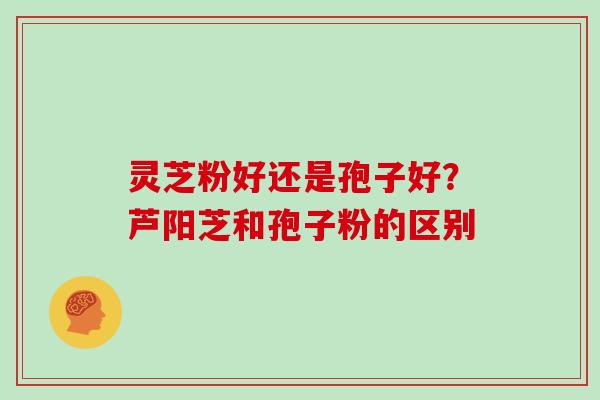 灵芝粉好还是孢子好？芦阳芝和孢子粉的区别