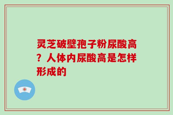 灵芝破壁孢子粉尿酸高?人体内尿酸高是怎样形成的