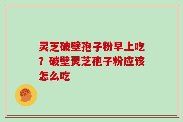 灵芝破壁孢子粉早上吃?破壁灵芝孢子粉应该怎么吃