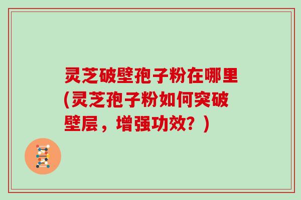 灵芝破壁孢子粉在哪里(灵芝孢子粉如何突破壁层，增强功效？)