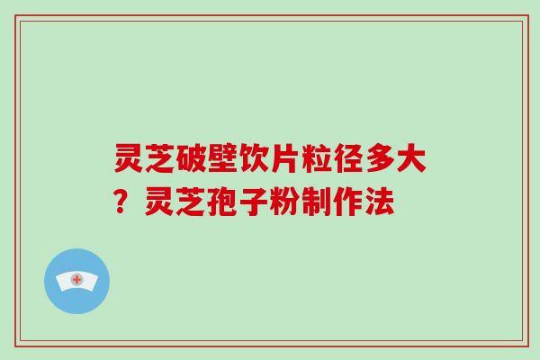 灵芝破壁饮片粒径多大?灵芝孢子粉制作法