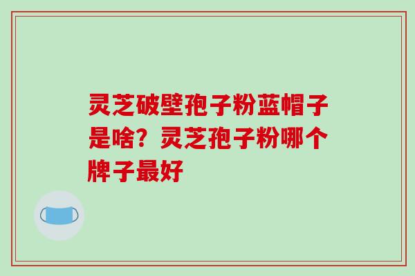灵芝破壁孢子粉蓝帽子是啥?灵芝孢子粉哪个牌子最好