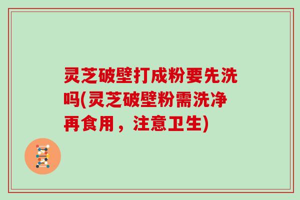 灵芝破壁打成粉要先洗吗(灵芝破壁粉需洗净再食用，注意卫生)
