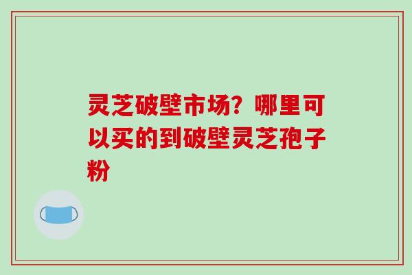 灵芝破壁市场?哪里可以买的到破壁灵芝孢子粉