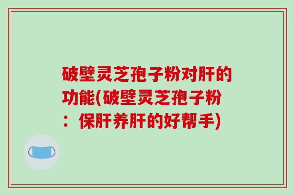 破壁灵芝孢子粉对肝的功能(破壁灵芝孢子粉:保肝养肝的好帮手)
