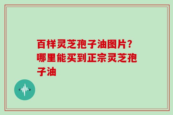 百样灵芝孢子油图片?哪里能买到正宗灵芝孢子油