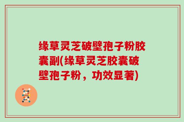 缘草灵芝破壁孢子粉胶囊副(缘草灵芝胶囊破壁孢子粉,功效显著)