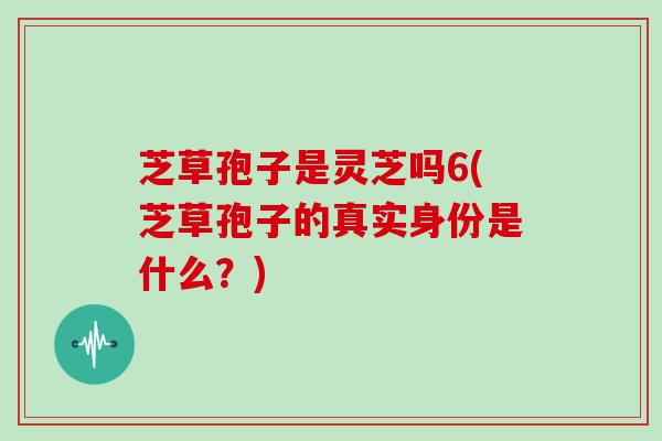 芝草孢子是灵芝吗6(芝草孢子的真实身份是什么?)