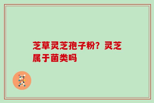 芝草灵芝孢子粉？灵芝属于菌类吗