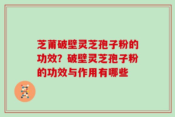 芝莆破壁灵芝孢子粉的功效？破壁灵芝孢子粉的功效与作用有哪些