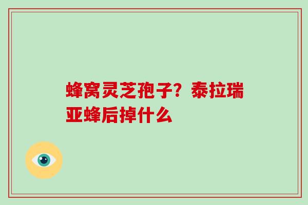 蜂窝灵芝孢子？泰拉瑞亚蜂后掉什么