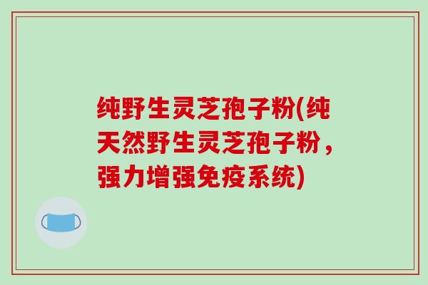纯野生灵芝孢子粉(纯天然野生灵芝孢子粉,强力增强免疫系统)